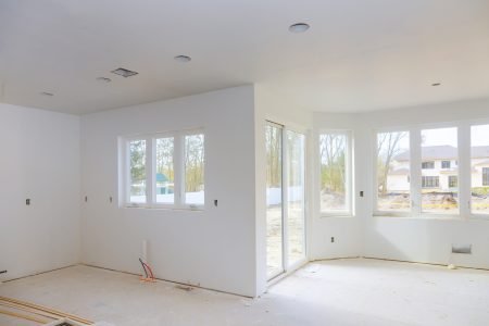 House under construction, new addition remodel details new home before installing